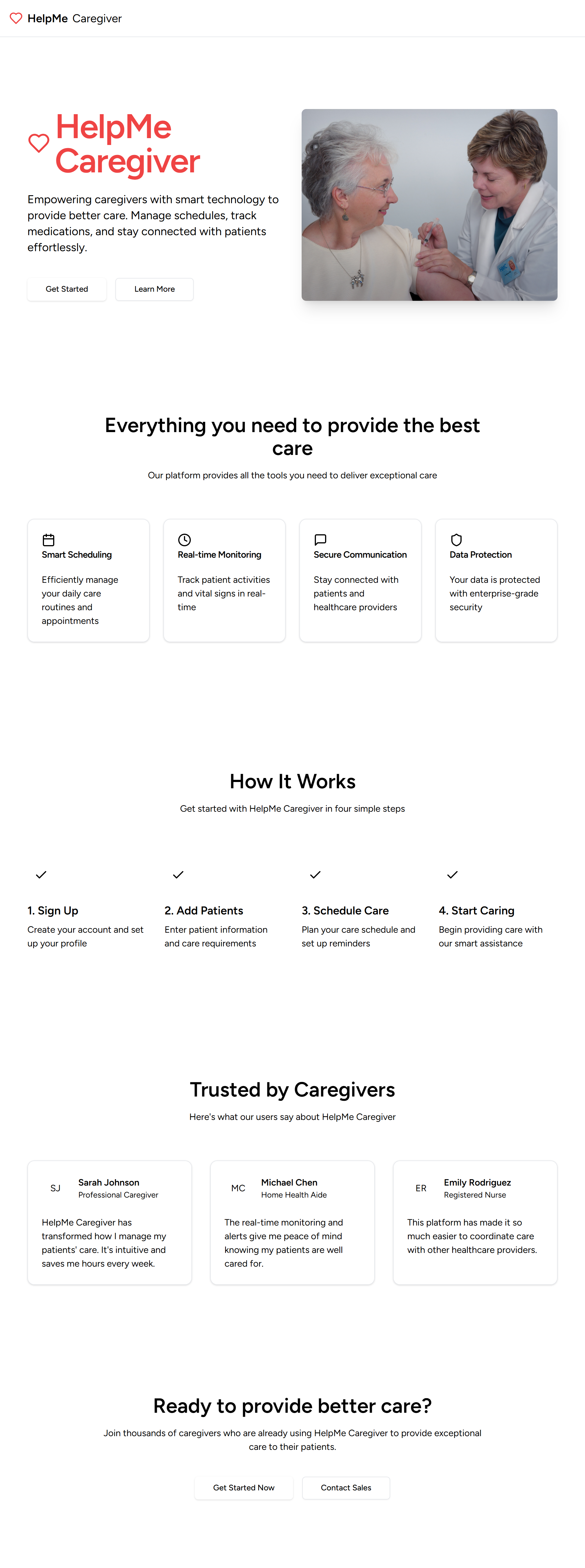 Caregiver System (Help Me) - Web